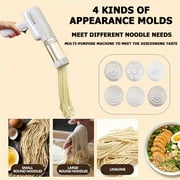 Electric Pasta Makers Handheld Automatic Homemade Ramen Maker Machine with 6 Adjustable Noodle Style(White)