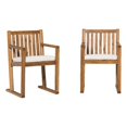 thumbnail image 1 of Modern Slat Back Solid Wood Dining Chairs (Set of 2) - Brown, 1 of 5