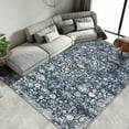 thumbnail image 2 of Hasoo 8' x 10' Area Rug for Living Room Boho Vintage Rug Non Slip Throw Rugs Floral Bedroom Rug, Blue, 2 of 5