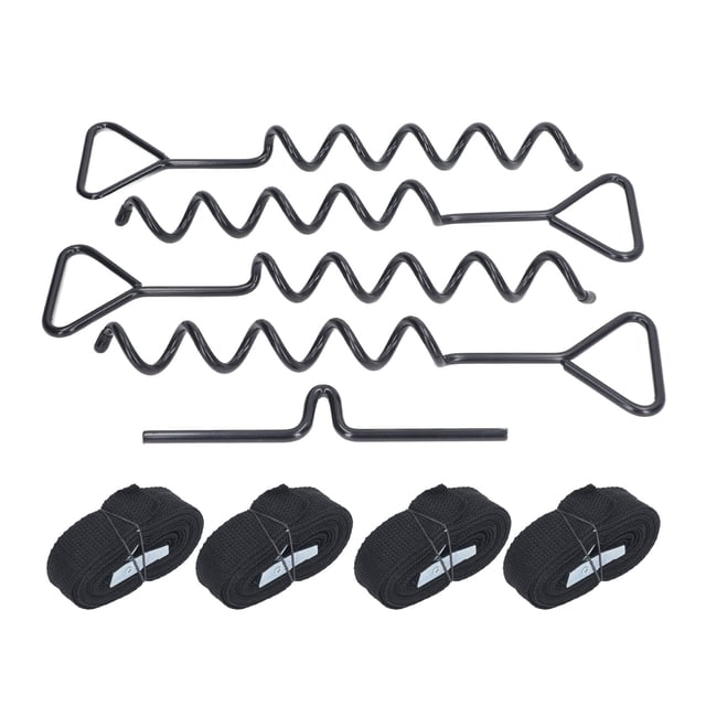 Ground Anchors Multifunctional Steel Stakes Anchor Kit for Trampoline Shed Swing Tent Black