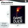 thumbnail image 3 of Pixel Volcano Game Over Gray Framed Floater Canvas Wall Art, design by Kim Allen, 3 of 10