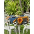thumbnail image 4 of Outdoor Tablecloth with Umbrella Hole Zipper Summer Sunflower Round Tablecloth 54" Waterproof Outside Table Cloth Watercolor Pastoral Botanical Floral Patio Table Cover Tablecloths for Picnic Party, 4 of 8