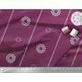 thumbnail image 2 of Soimoi Silk Fabric Stripe & Floral Artistic Printed Fabric 1 Yard 42 Inch Wide, 2 of 3