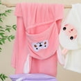 thumbnail image 3 of Cethrio Kids Girls Flannel Bathrobes, Lightweight Thermal Hooded Comfy Sleepwear Robes Pink Size 3-10T, 3 of 4