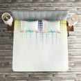 thumbnail image 2 of Ambesonne Digital Quilted Coverlet 3 Pcs, Little Square Mosaic, King Size, Multicolor, 2 of 2
