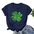thumbnail image 2 of Besolor T-Shirts de la Saint-Patrick pour Femmes, Col Rond, Manches Courtes, T-Shirts Basiques, T-Shirts Graphiques Trèfle, Hauts de Festival, 2 of 3