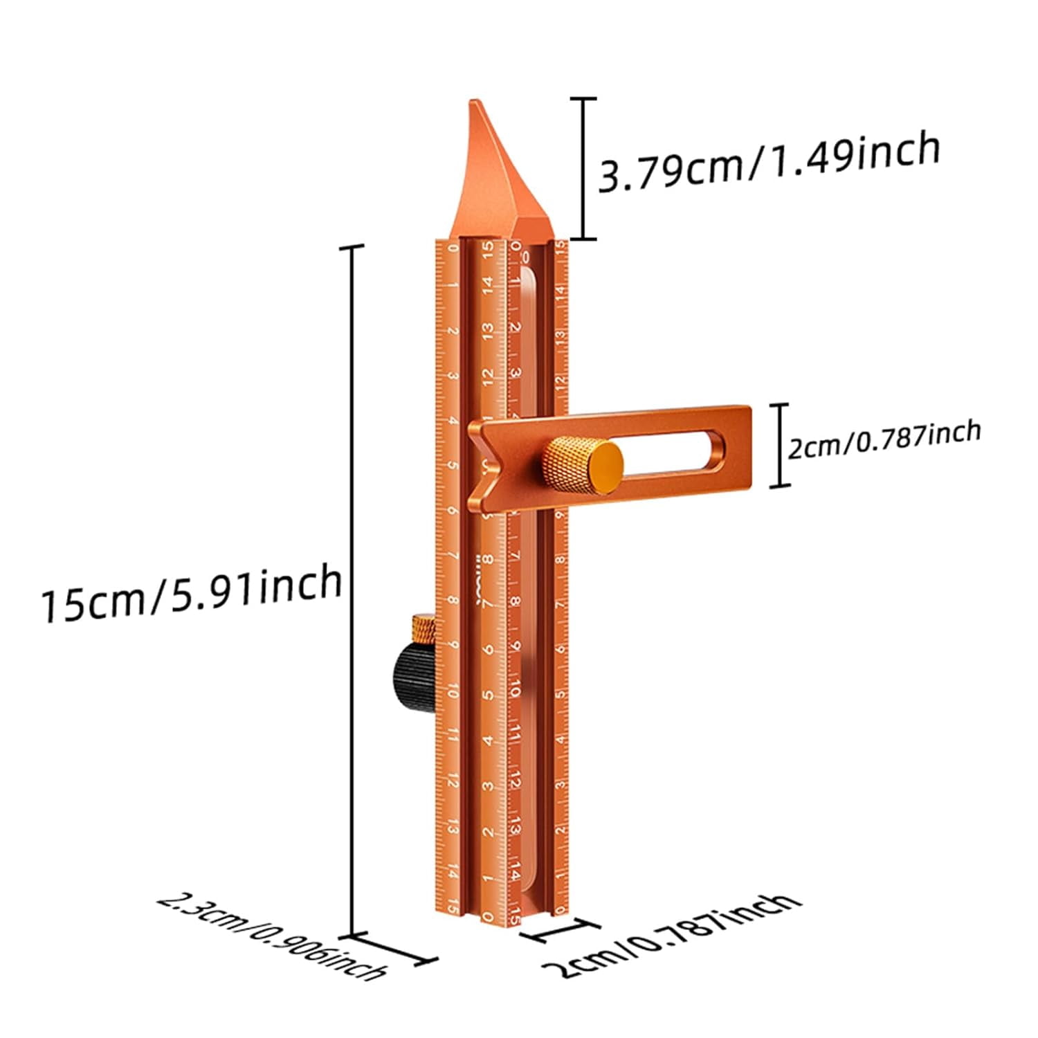 CATPAN Magnetic 4-Sided Laser Scale Scribing Tool-Leveling Ruler with Magnetic Base-Multi-Purpose Woodworking Marking Tool for DIY, Woodworking, Carpentry, Furniture Making and Construction