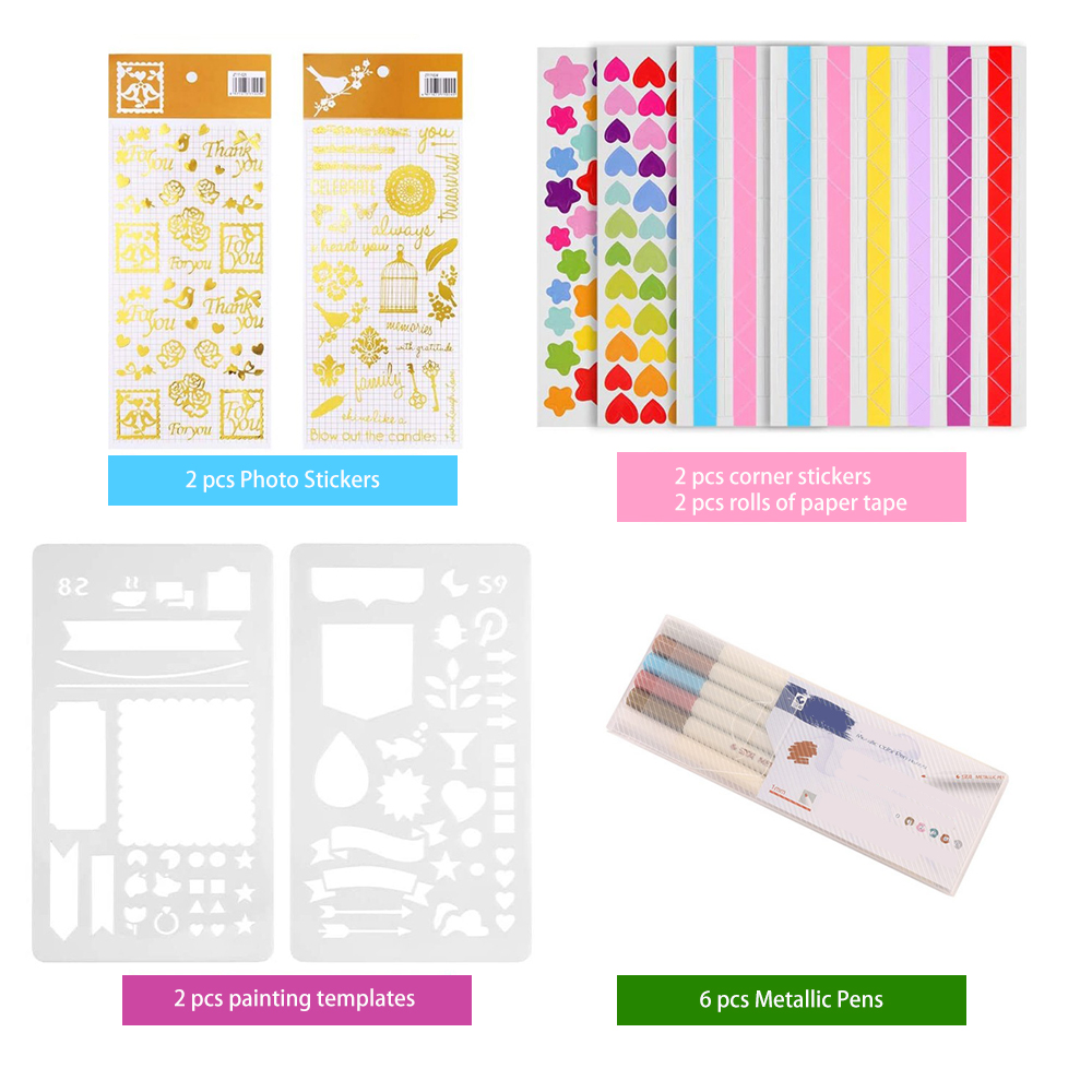 FUYGRCJ 80 Pages Scrapbook Photo Album DIY Handmade Photo Albums Scrapbooking Souvenir Album Kit Gifts for Wedding Anniversary Travel Festival Graduation