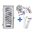 thumbnail image 1 of Wartleves Juego de 5 pares de pestañas magnéticas con clip rizador y kit Quantum para pestañas postizas 3D, 1 of 7