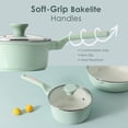 thumbnail image 5 of SENSARTE 10-Piece Ceramic Pots and Pans Set, Green Induction Nonstick Cookware Set, Healthy Kitchen Cooking Sets with Stay-Cool Handles, Dishwasher Safe, Stackable, 5 of 7