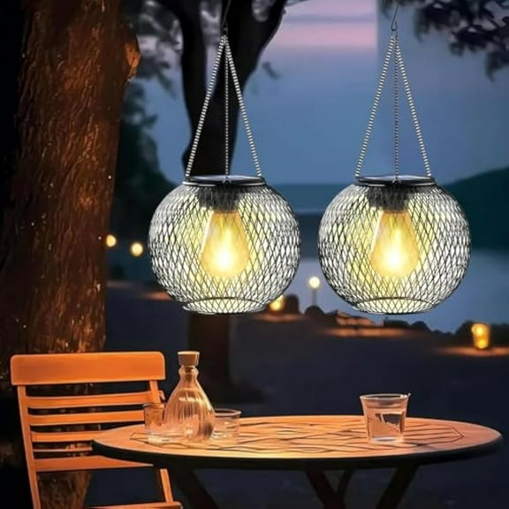 Intelligenck Outdoor Solar Hanging Light, Separatet Light, 2/4 Pack Solar Waterproof Lanterns Outdoor Hanging Patio Lights, Auto-on at Dusk, Patio Decorations Outdoor (2Pcs)