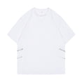 thumbnail image 3 of Dpytoraw Solid Color Double Zipper Design Men Casual Trend Loose Round Neck Short Sleeved T Shirt V-Neck T-Shirts Men White XXL, 3 of 5