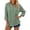 Green, variant on 3/4 Length Sleeve Womens Tops Cotton Linen V Neck Button Up Pleated Relaxed Fit Dressy Casual Office Work T Shirts
