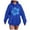 Blue, variant on Towmus Women's Graphic Hoodies Casual Sweatshirts Letter Flower Print Hooded Plus Size Pullover Tops Cute Fall Clothes