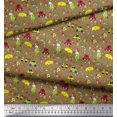 thumbnail image 3 of Soimoi Polyester Crepe Fabric Heart,Vehicles & Animals Cartoon Print Sewing Fabric Yard 42 Inch Wide, 3 of 3