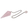 thumbnail image 4 of Harmonize Rose Quartz Stone Faceted Cone Pendulum Dowsing Reiki Healing Crystal Gift Gemstones Spiritual, 4 of 5