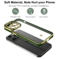 thumbnail image 4 of iPhone 15 Pro Case for Women Girl Cute Luxury Plating Soft Back Cover Raised Full Camera Protection Bumper Silicone Shockproof Phone Case for iPhone 15 Pro Max, Green, 4 of 9