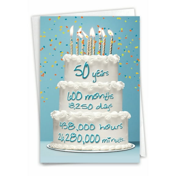 1 Funny Birthday Card with Envelope - Time Count Milestones 50 C9092MBG