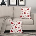 thumbnail image 3 of Housses de Coussin de la Saint-Valentin 16x16 Pouces Ensemble de 2 Cœurs Rouges Housses de Coussin Décoratives pour Extérieur Imprimé Saint-Valentin Rouge et Crème Housses de Coussin pour Décoration de Canapé Maison, 3 of 5