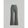 thumbnail image 3 of Women's High-Waisted Flare Pants, Front Seam Detail, Stretch Fabric, Suitable For Casual, Formal Occasions And Parties, Black, 3 of 6