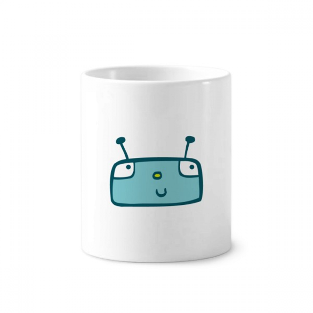 Universe And Alien Blue Robot Toothbrush Pen Holder Mug Cerac Stand Pencil Cup