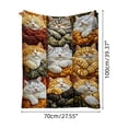 thumbnail image 2 of Cute 9 Squares Sleeping Cats Flannel Fleece Blanket Soft Warm Throw Blanket For Home Couch Bed, 2 of 5