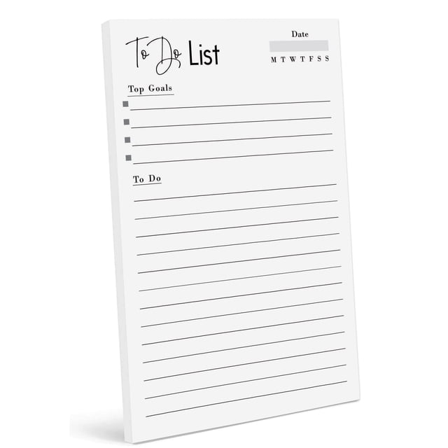 Inkdotpot Daily Planner List Pad Notepads Memo Pad, Undated To-Do List Tear Off pad - 4.5 x 7.5 Inches (50 Sheets) Organizer- Scheduler- Organize Tasks- Lists