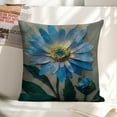 thumbnail image 6 of Blue flower daisy Linen toss pillowcase Decoration pillowcase Gift preferred 24x24" Cushion cover 2 set Sofa pillowcase Sofa bedroom living room car, 6 of 8