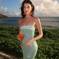 thumbnail image 5 of EASYBRAUS Women Strapless Sequin Bodycon Maxi Dress Elegant Party Evening Dress, 5 of 7