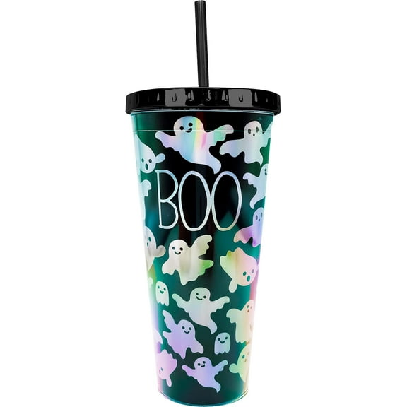 Spoontiques - Boo - Acrylic Tumbler - Foil Cup with Straw - 20 oz