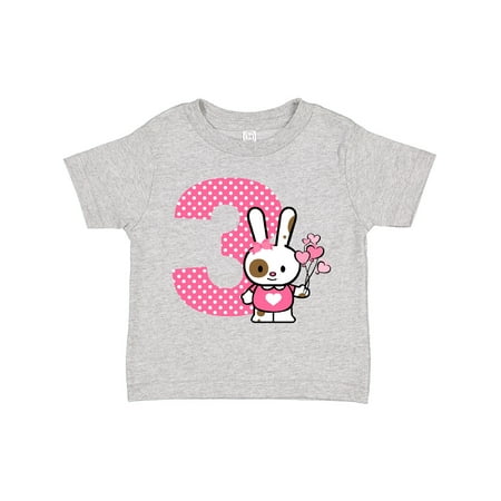 

Inktastic Valentine Bunny 3rd Birthday Girls Toddler T-Shirt