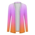 thumbnail image 4 of SROBPTY Womens Jackets, Cardigans for Women, Ladies' Casual Long Sleeve Gradient Printed Cardigan Jacket Top Orange,M, 4 of 4