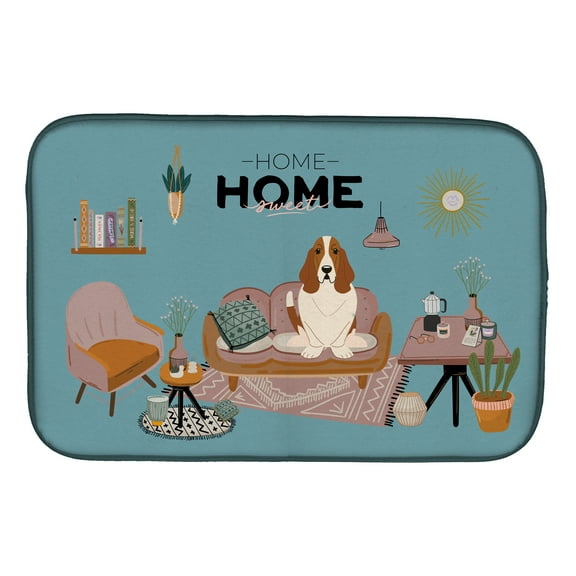 Basset Hound Sweet Home Dish Drying Mat