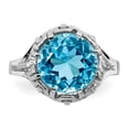 thumbnail image 5 of Solid 14k White Gold 10mm Blue Topaz Engagement Ring Size 9, 5 of 6