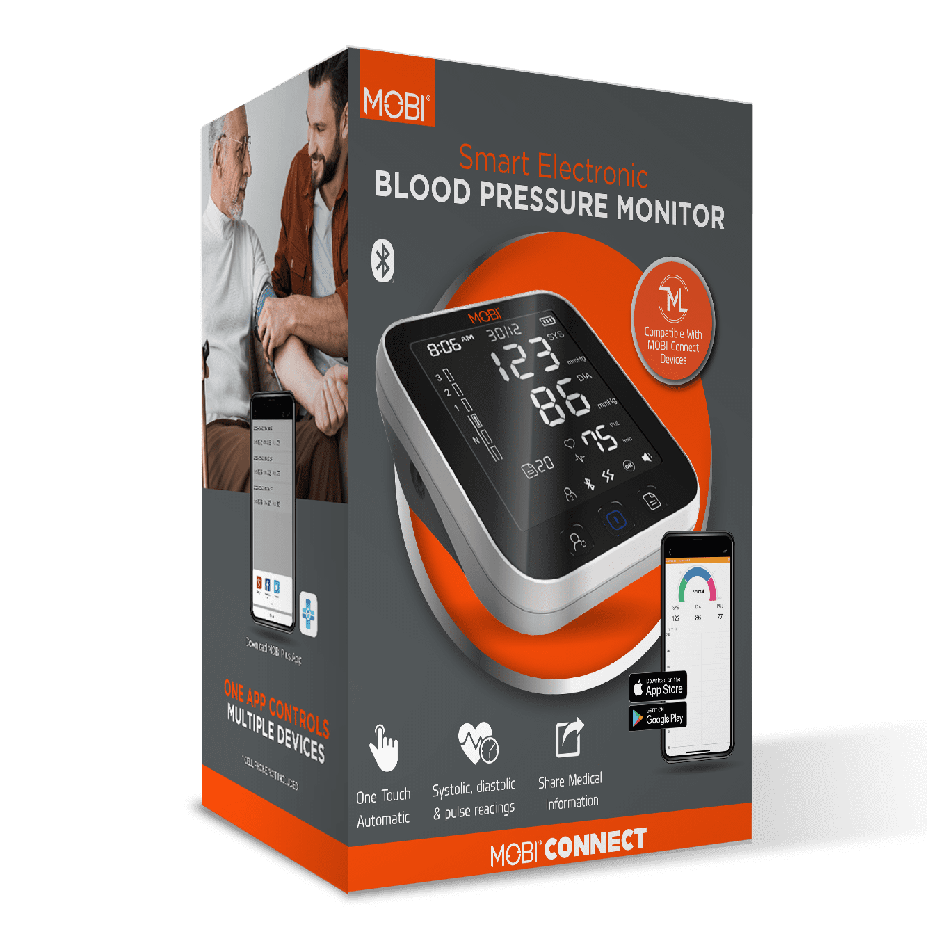 Buy MOBI CONNECT Smart Bluetooth Blood Pressure Monitor Automatic Blood