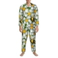 thumbnail image 4 of Bingfone Men'S Pajama Set 2 Piece Loungewear Pjs, Long Sleeve With Pajama Pants-Bees And Flower, 4 of 9