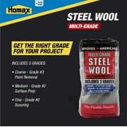 Homax Rhodes American Steel Wool Assorted Grades, 12 Pads