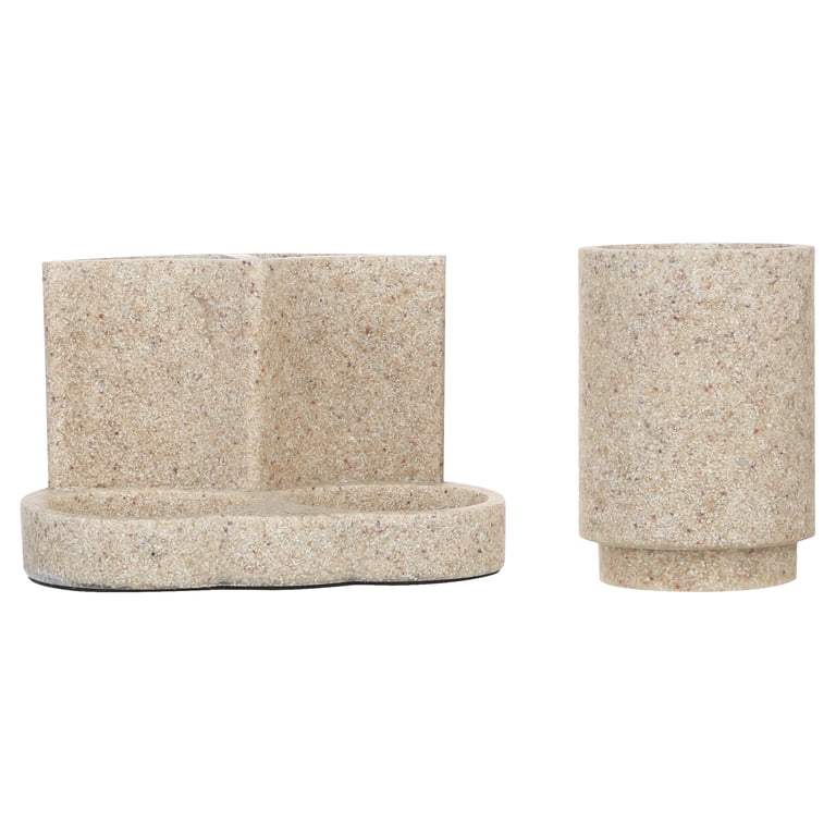 Better Homes & Gardens Sandstone 3-Piece Bath Set, Beige photo 4