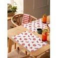 thumbnail image 4 of Watermelon Placemats Set of 4,Washable Woven Burlap Cloth Fabric Placemat for Square/Rectangle/Round/Oval Dining Table,Easy Clean Place Mats for Kids Tropical Summer Fruits Contemporary Painting, 4 of 5