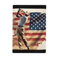 thumbnail image 3 of CHAQLIN Patriotic Boys Trifold Wallet Featuring Flag Golf, Polyester Fabric Compact Pouch for Outdoor Sports and School Use, 3 of 7