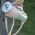 thumbnail image 2 of Inteprter Funda de cuero para taza con correa ajustable para el hombro, funda para taza de helado, Camping de montaña Almacenamiento y organización del hogar Blanco, 2 of 6
