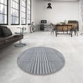 thumbnail image 3 of Ahgly Company Indoor Round Contemporary Light Slate Gray Abstract Area Rugs, 5' Round, 3 of 6