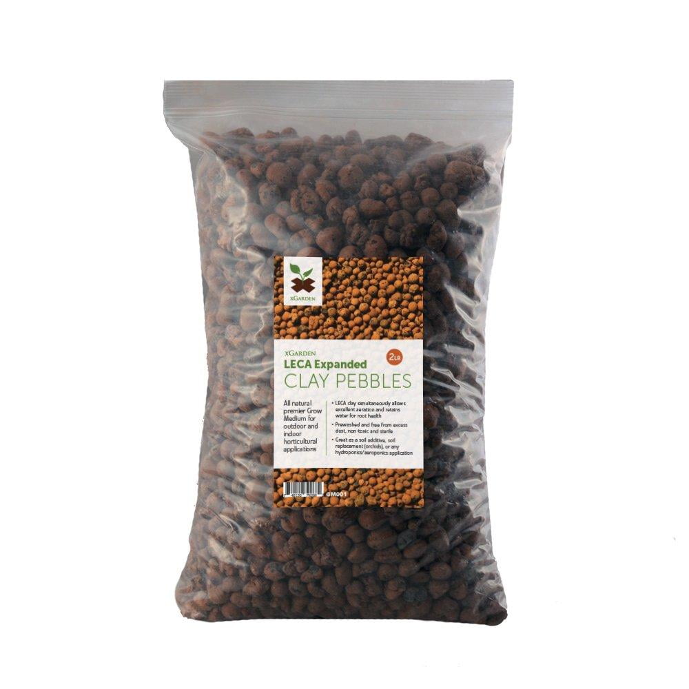 WAURHER Leca Expanded Clay Pebbles Grow Media for Indoor Plants Hydroponic Growing Gardening System Supplies 2LBS
