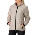 thumbnail image 4 of Women's Heat Holders Penelope Heatweaver Lined Double Zipper Puffer Jacket Color: White Black Size: X LARGE, 4 of 6