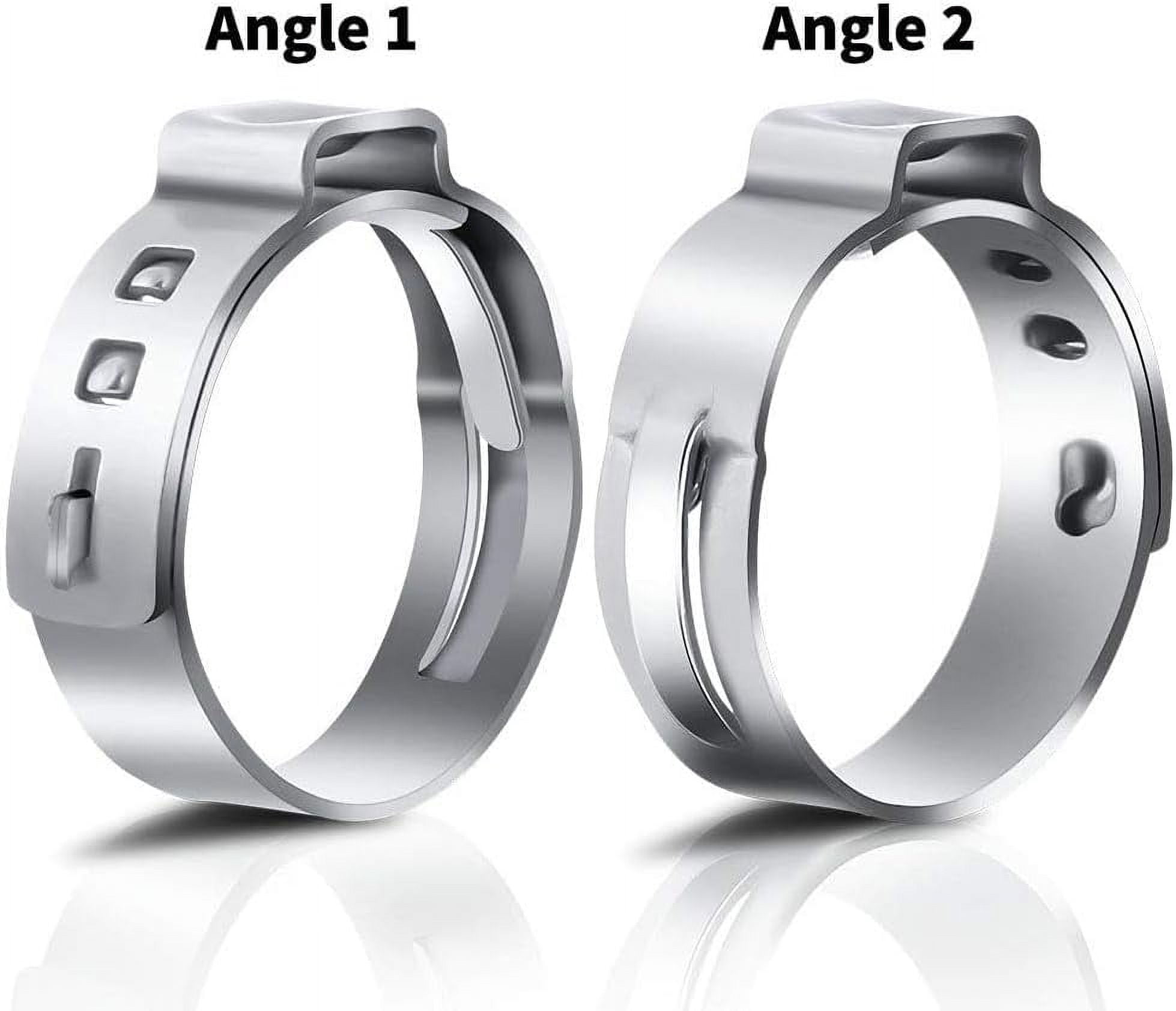 Stainless Steel Cinch Clamps Crimp Rings - 3/4" Pinch Clamps For Pex Tubing Pipe Fitting Connections - 50 PCS (Pack of 4)