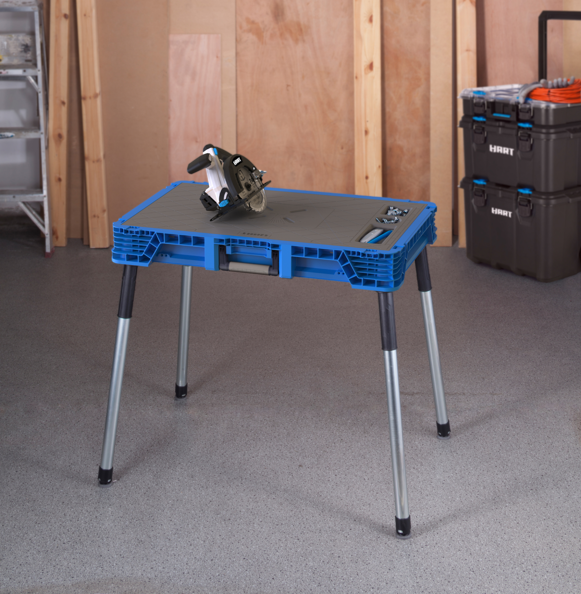 HART Portable Heavy Duty Plastic Workbench with Parts Organizer - image 2 of 3