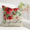 thumbnail image 4 of Hello Spring Red Poppy Decorative Throw Pillow Covers 18 x 18 Set of 4, Just Bloom Floral Flower Green Porch Patio Outdoor Pillowcase, Gather Butterfly Seasonal Cushion Case Home Decor, 4 of 5