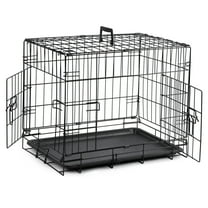ZephyPaws 24" 2-Door Adjustable Outdoor Wire Crate for Cats & Dogs with Cage, Plastic Pan