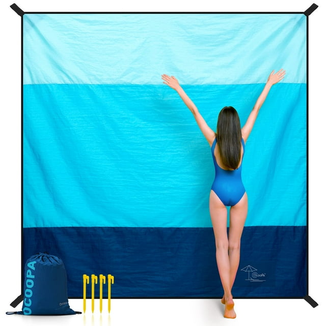 Manta de playa OCOOPA Diveblues de nailon sin arena, 220 x 210 cm