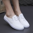 thumbnail image 4 of Willtoo Womens Slip On Canvas Mule Sneakers Backless Slide Casual Shoes, Low Top Lace Up Platform Non Slip Walking Flats, 4 of 4